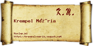 Krempel Mária névjegykártya